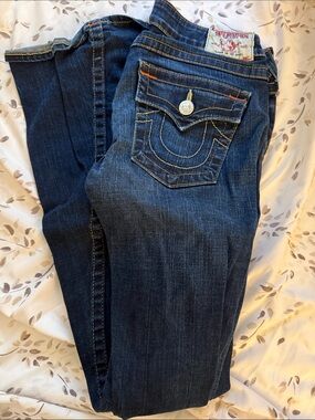 True Religion Straight Leg Dark Blue Denim Jeans